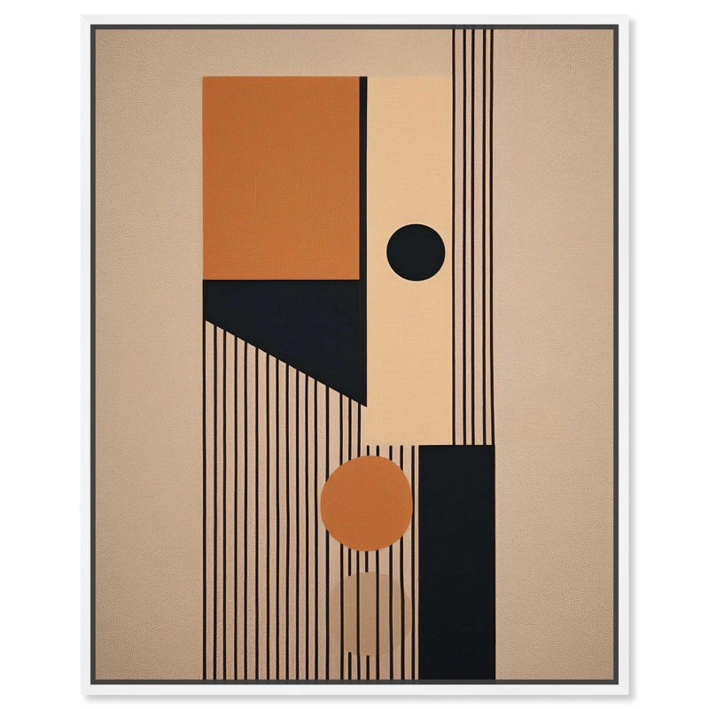 «Block of Memories Canvas Modern Midcentury» par Art Remedy, 46" H x 37" W, Cadre flottant blanc