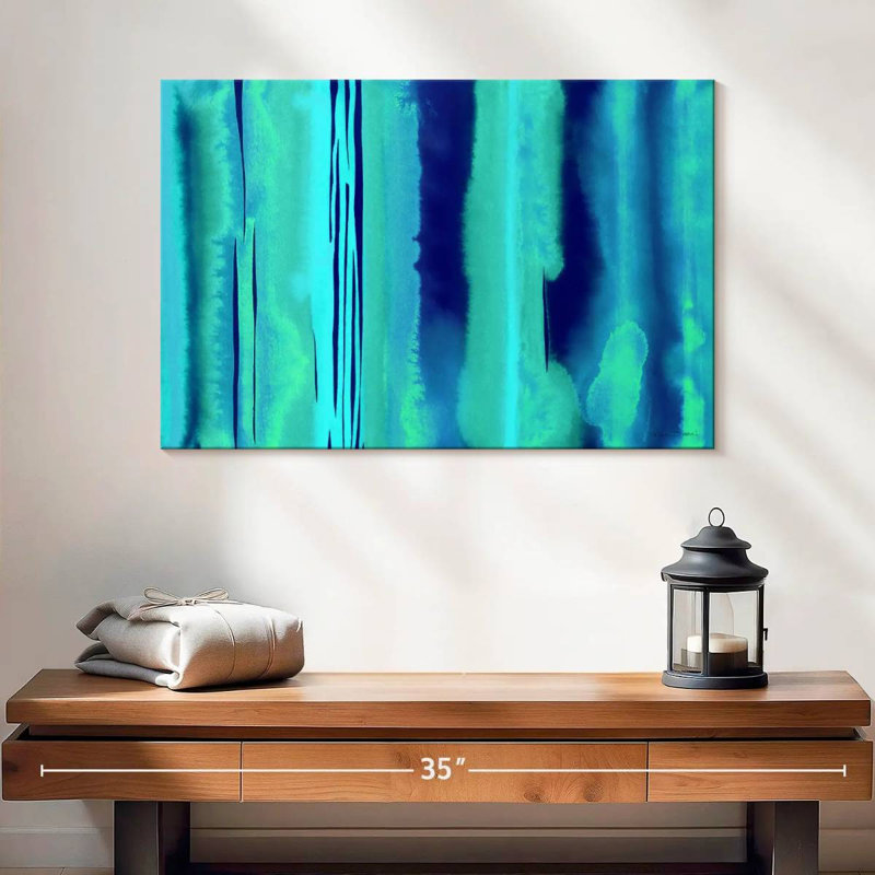Étude de couleur aqua marine, H 16 po x l 24 po