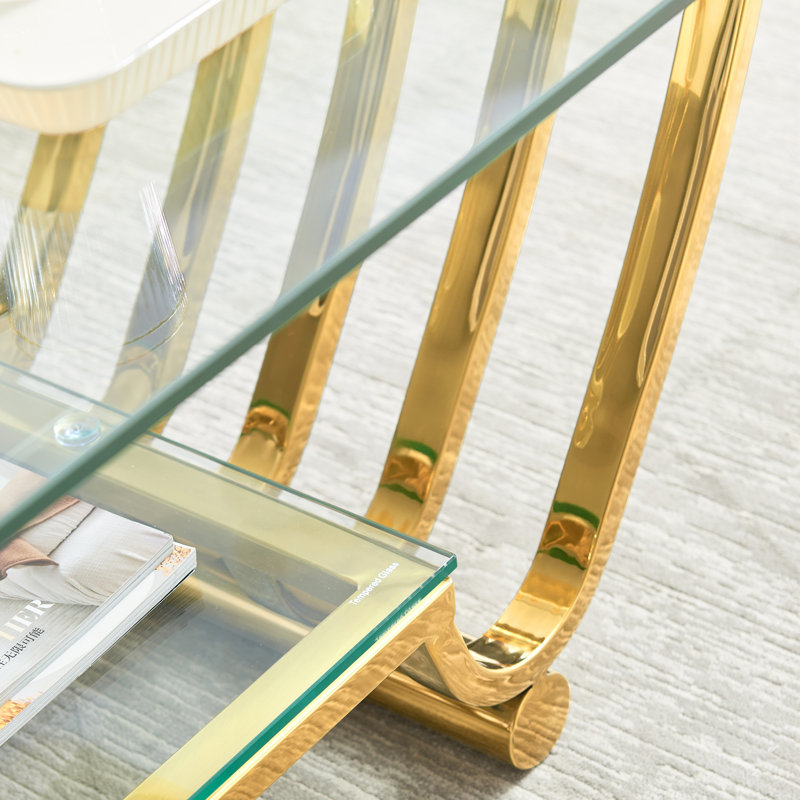 Table basse simple avec plateau en verre