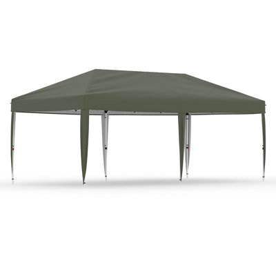 Tente d'auvent 10 x 20 pi, abri commercial à installation unique pour événements, fêtes, camping, vert
