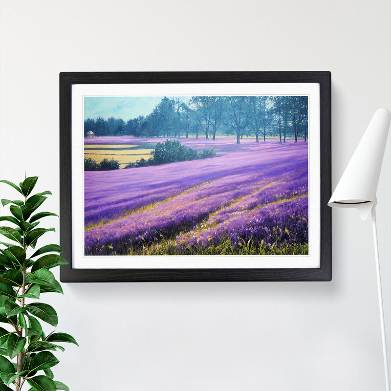 Boundless Bluebell Field - Single Picture Frame Print, 25cm H x 34cm W x 2cm D, Black Framed