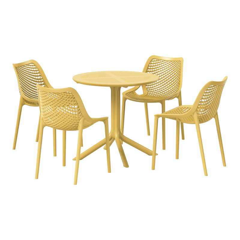 Ensemble repas extérieur pour 4 personnes, Jaune
