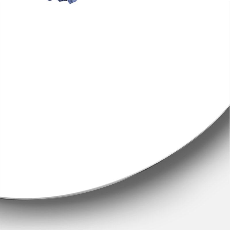 Bleu marine, feuille de châtaignier bleu marine, H 29 po x l 29 po x P 1 po