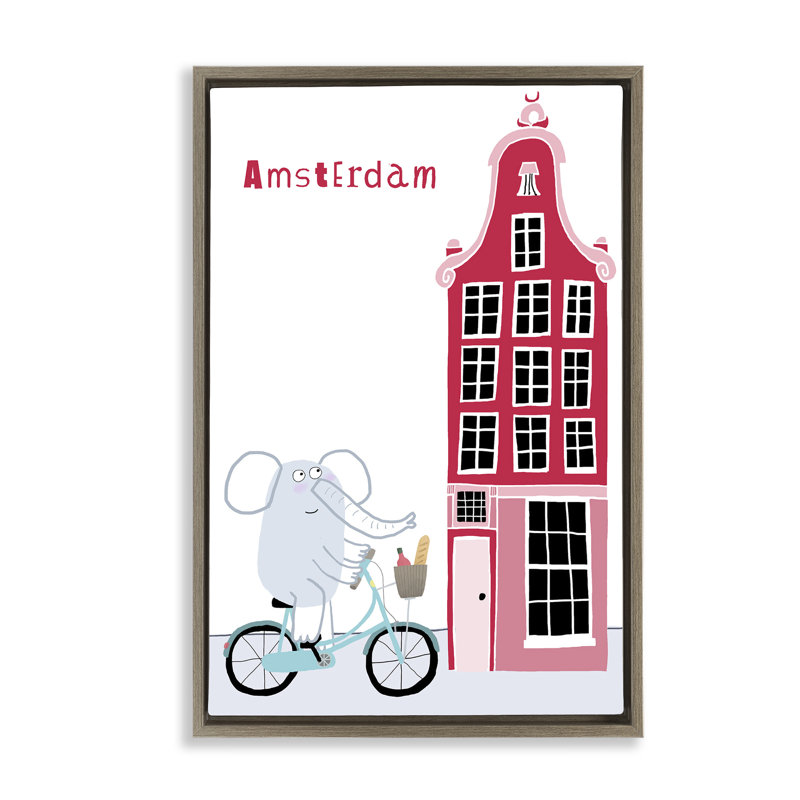 Éléphant et cadre de construction flottant Amsterdam, design par Carla Daly, H 31 po x l 21 po
