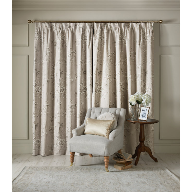Laura Ashley 100% Cotton Curtain Panel Pair, 64X72