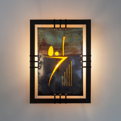 Flush Wall Lamp 2-Light Holman Made of Wood and Synthetic Resin