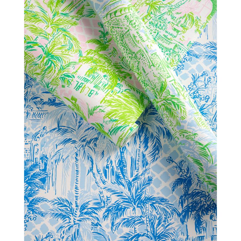 Lilly Pulitzer Palm Beach Wallpaper, Blue/Lapis