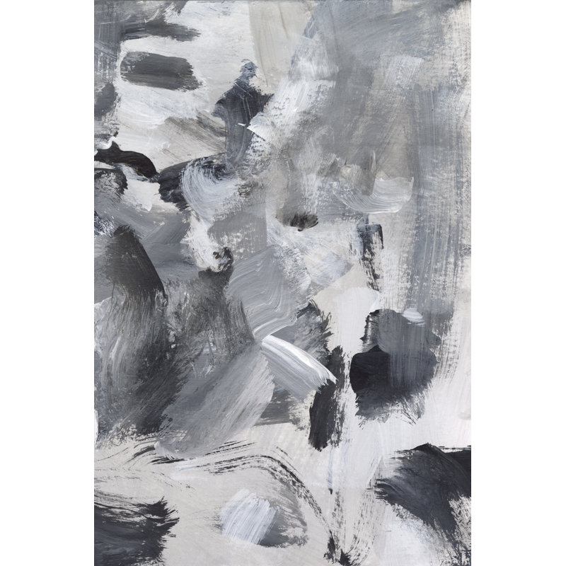 Black and White Mix II by Christina Long - Wrapped Canvas Painting, Black Floater Framed, 122 cm H x 81 cm W