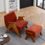 Upholstered Armchair with Footstool-945252920-951561097