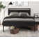 Metal Frame Platform Bed with Wood Headboard