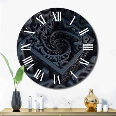 À travers le trou du lapin - Labyrinthe bleu - Horloge murale moderne géométrique
