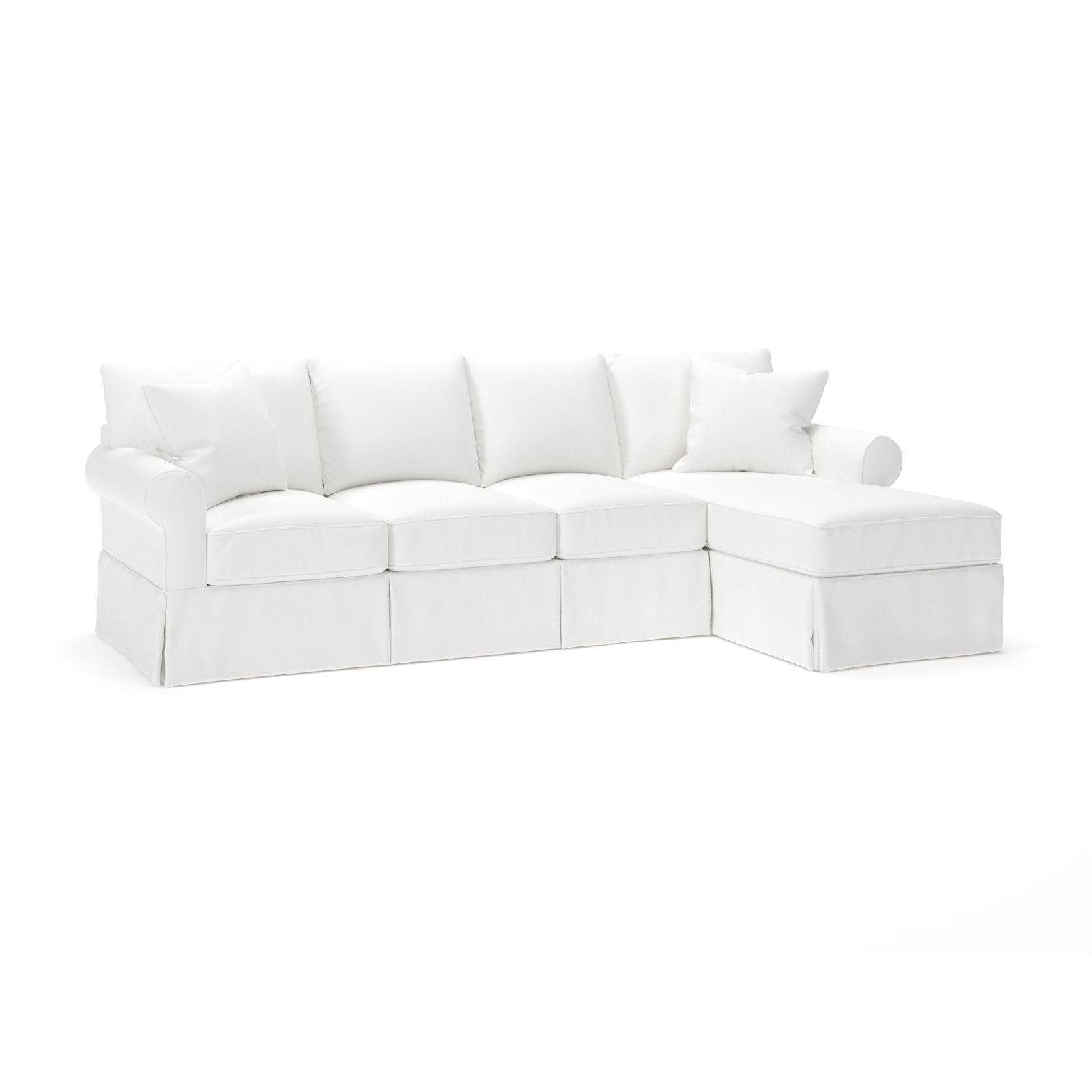 Amari Chaise Sectional, Right Hand Facing, Bayou Off White Canvas