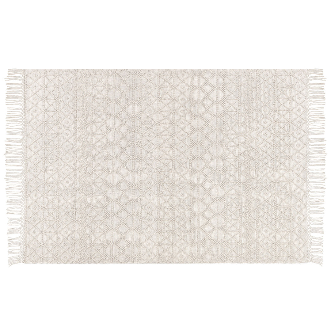 Handgefertigter Teppich Oyens in Beige