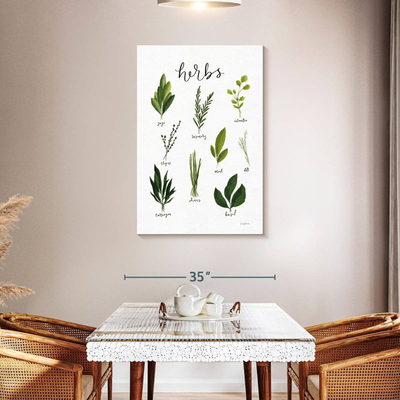 Harnek Herbs I White, 45" H x 30" W