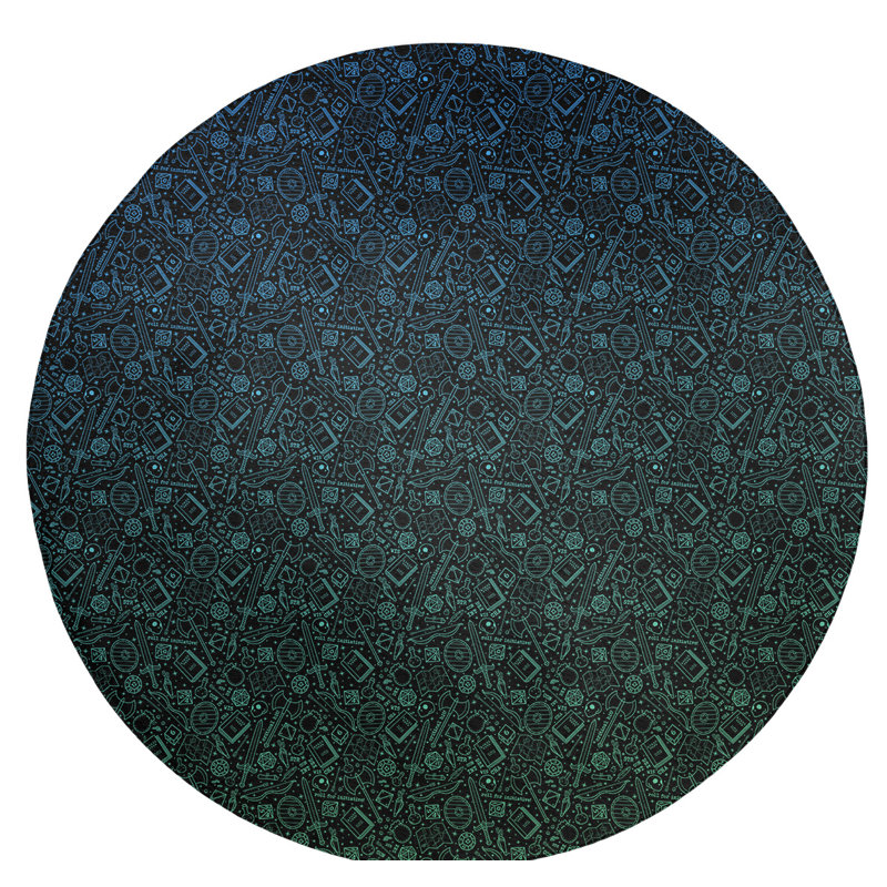 Chenille Abstract Indoor Rug, Round 5'