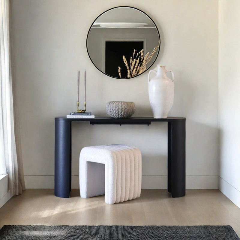 Console Minimalist, H 31,5 po x l 47,24 po x P 13,78 po, Noir