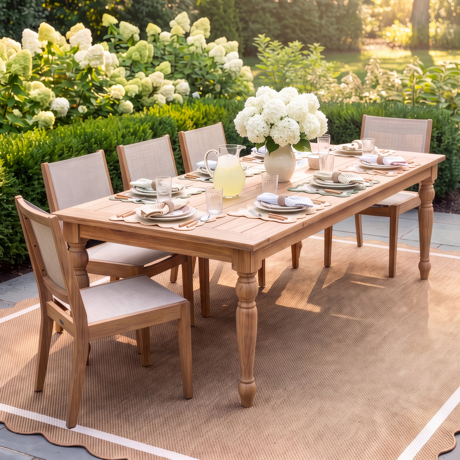 Beardall 87" Teak Patio Dining Table