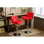 Tabourets rouges rouges contemporains, 2 sièges réglables et confortables en cuir de polyuréthane et tabouret ergonomique avec repose-pieds Diamond-1007689747