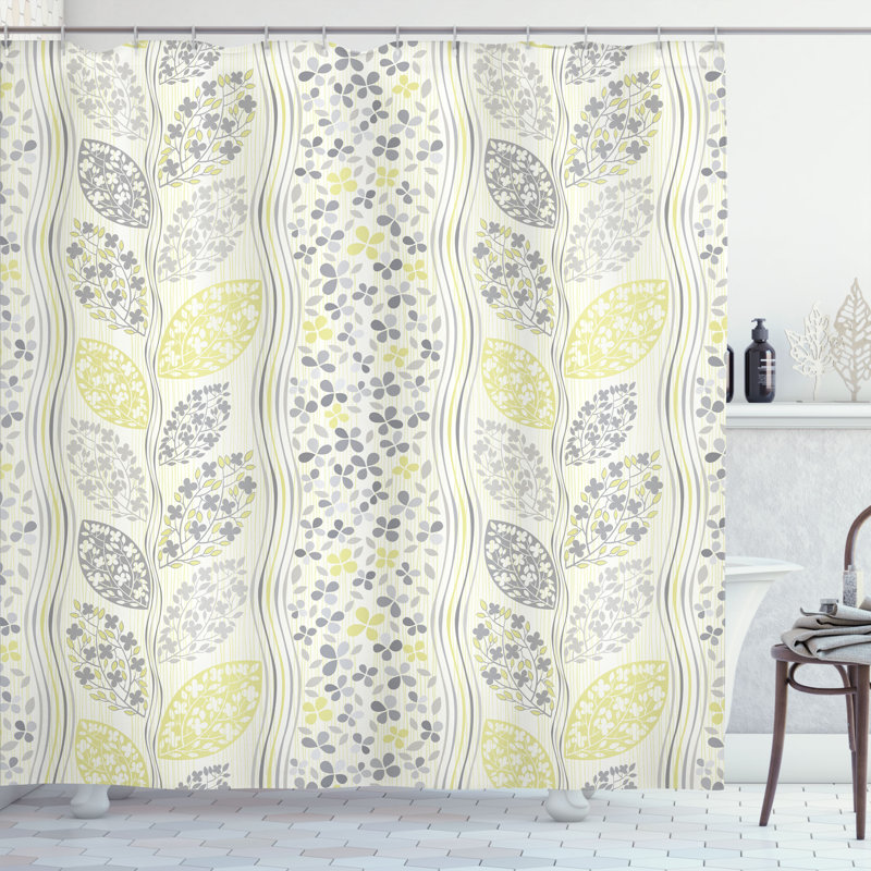 Shower Curtain with Hooks Included, 75"H x 69"W