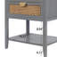 Table d'appoint grise 2 tiroirs