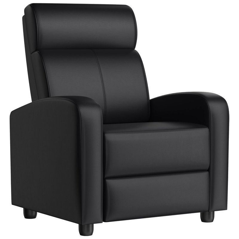 Recliner Chair PU Leather Recliner Sofa, Black