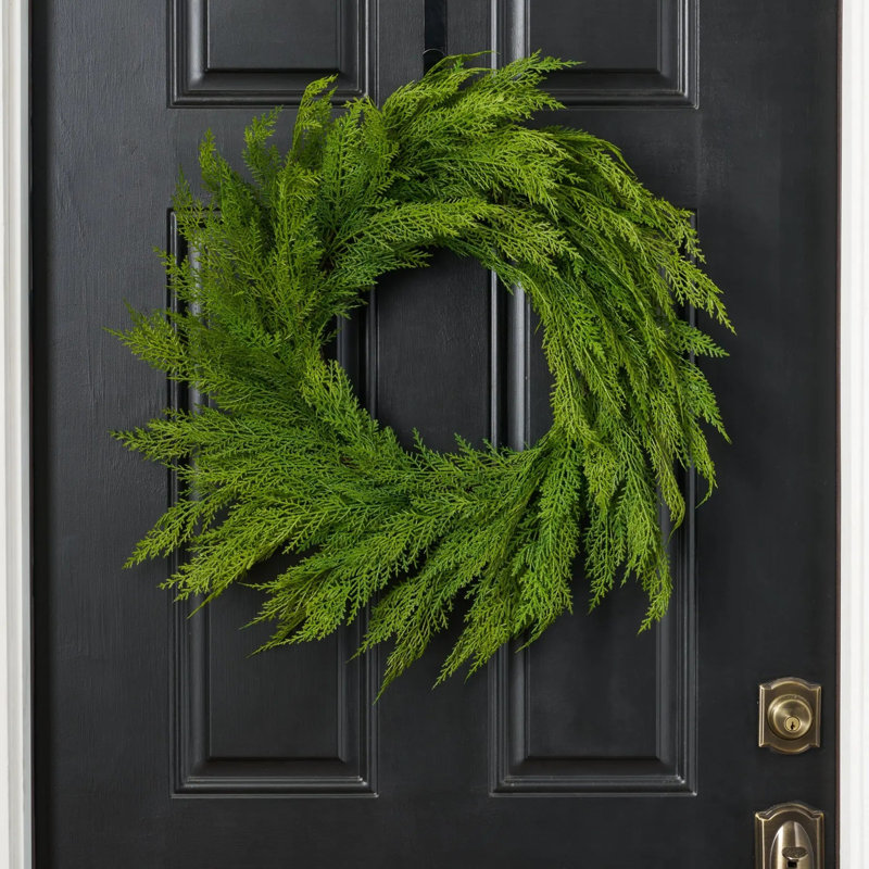 Couronne de Noël pour l'extérieur en cèdre Real Touch