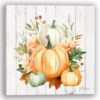 Rustic Pumpkin Charm Wrapped Canvas Wall Art