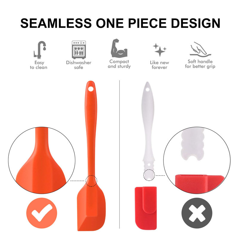 9 Pieces Silicone Spatula Set Kitchen Utensils For Baking, Multicolour