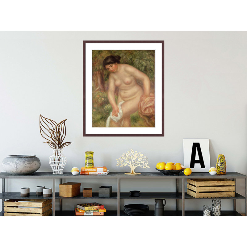 Baigneuse se séchant par Pierre-Auguste Renoir, impression giclée encadrée, H 39,64 po x l 33,5 po