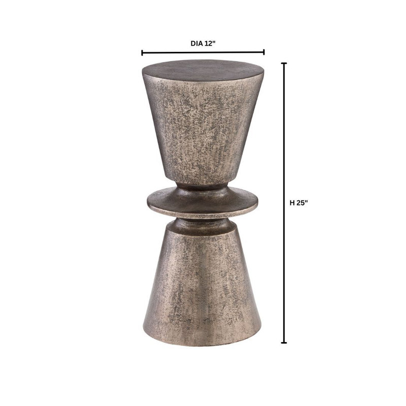 Clepsydra End Table, Antique Nickel