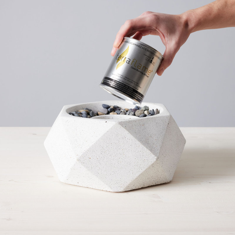 White Gel Fuel Free-Standing Tabletop Fire Bowl