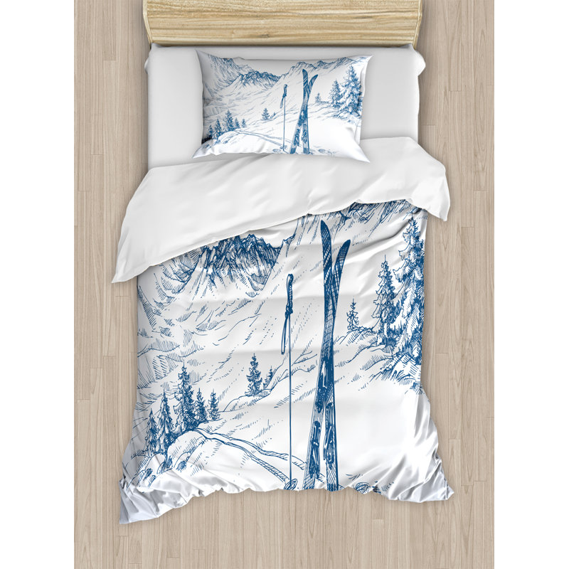 Winter Farmhouse / Country Polyester Duvet Cover, Twin