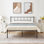 Cadre de lit double, cadre de lit en métal avec tête de lit, lit plateforme en fer sans matelas ni sommier