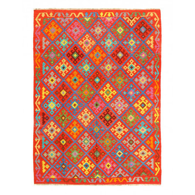 Tapis à tissage plat unique 5 pi 11 po x 10 pi 11 po Natayja