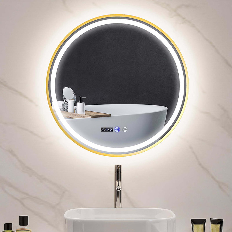 Demetrias Metal Round Mirror, 60cm H x 60cm W