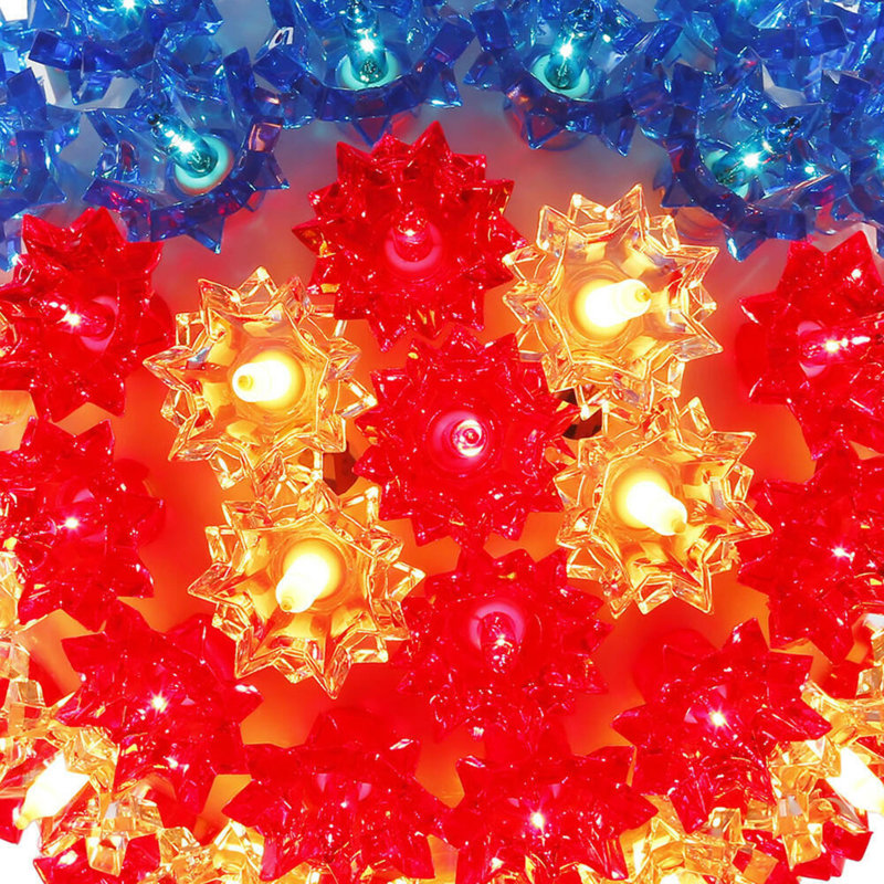 Starlight Sphere Ornament LED Light Sphere, 10" H x 10" W x 10" D, Red/White/Blue
