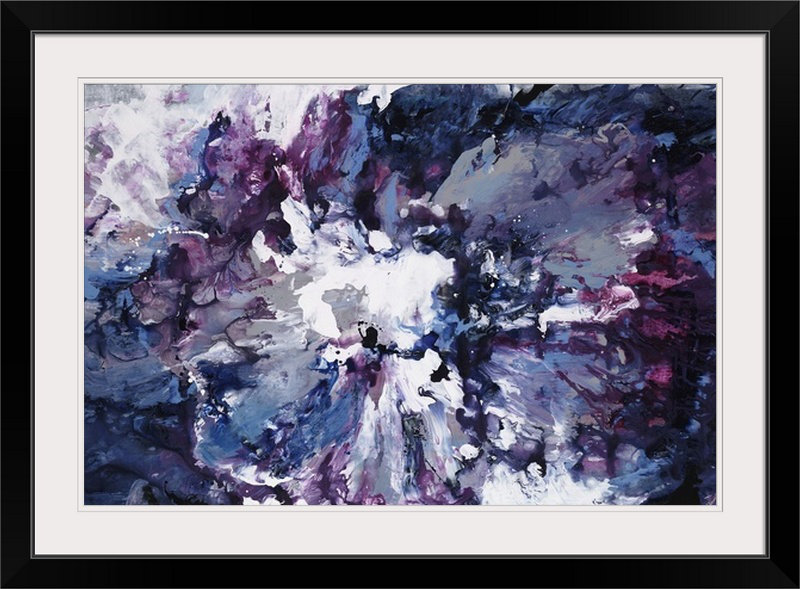 «violet eaux seduction par sydney edmunds,, reproduction d’art, 32" H x 44" lx 1" p, Noir encadré