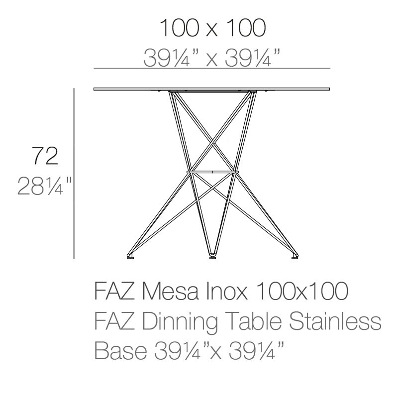 Faz Dining Table, White, 35.5" W x 35.5" L x 28.25" H