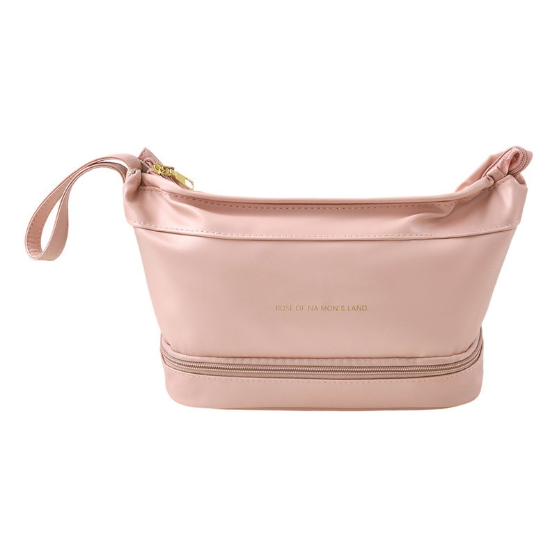 PU Leather；Polyester；PVC；Nylon Zipper Makeup Organiser, Pink