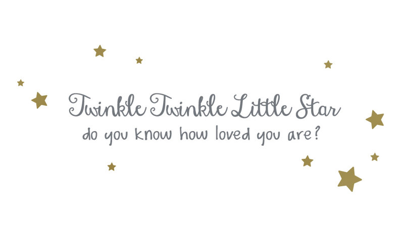 Décalcomanie murale little star twinkle, Gris / Or, H 16 po x l 40 po x P 0,01 po