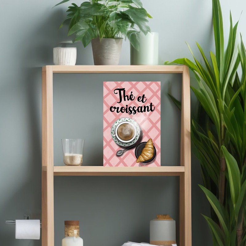 Warm Tea and Croissant 1 Piece Wrapped Canvas Wall Art, 45.72 cm H x 30.48 cm W