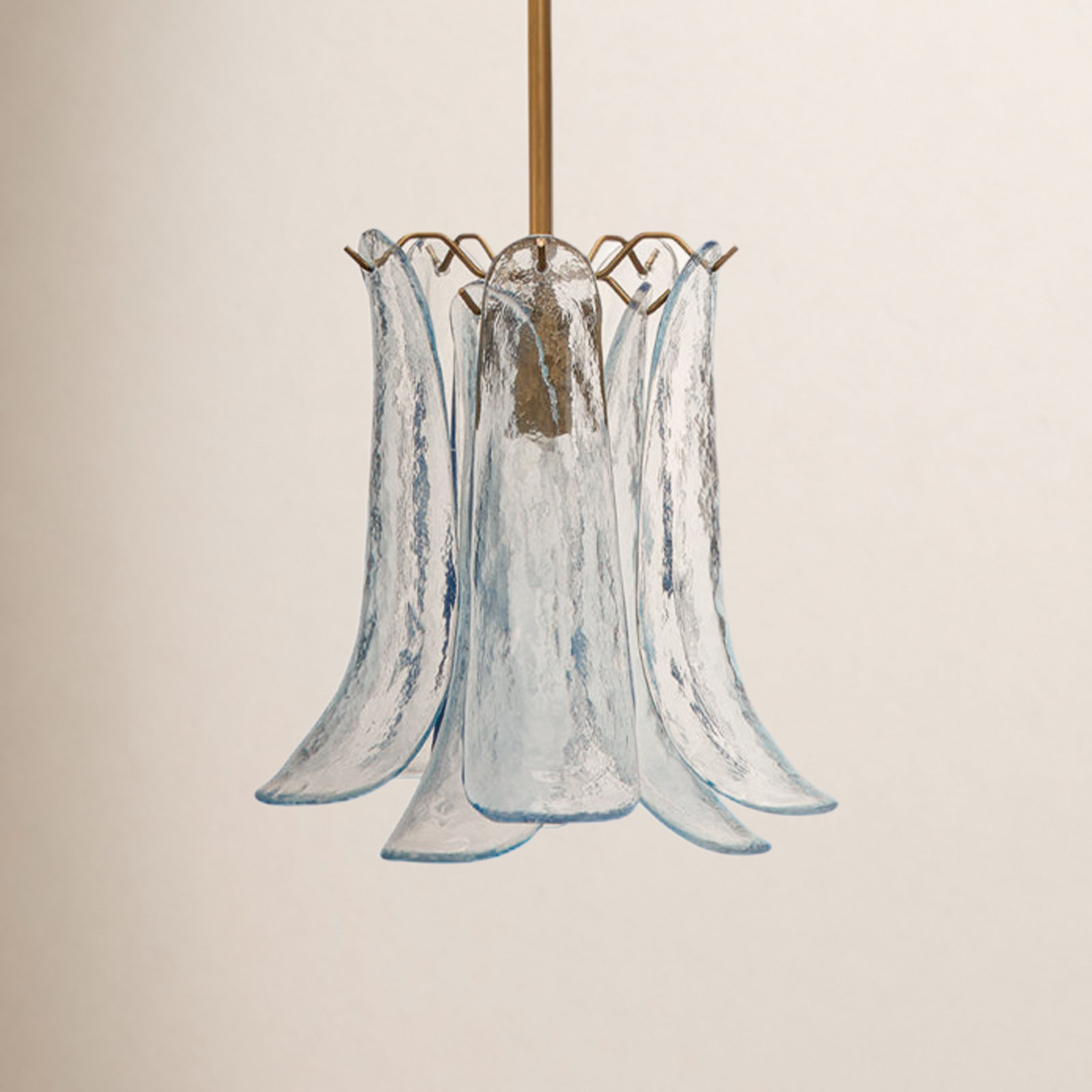 Malvina Single Light Glass Dimmable Pendant, Blue