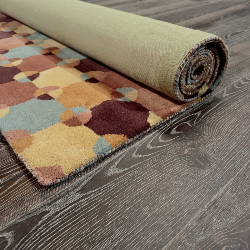 Tapis en laine à motif abstrait multicolore touffeté à la main Allie, 5 pi x 7 pi 6 po