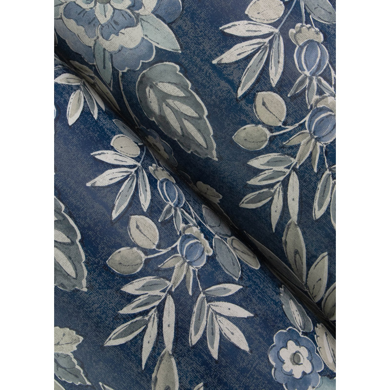 Papier peint Begonia Sea Floral Trail, Bleu/gris