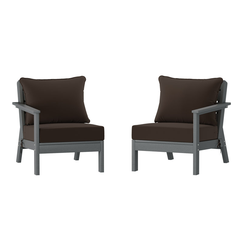 Ensemble de sièges profonds avec coussins, Grey, Brown