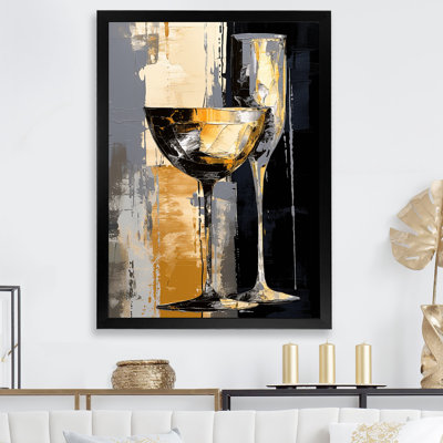 Champagne Collage avec verres - Champagne, art mural