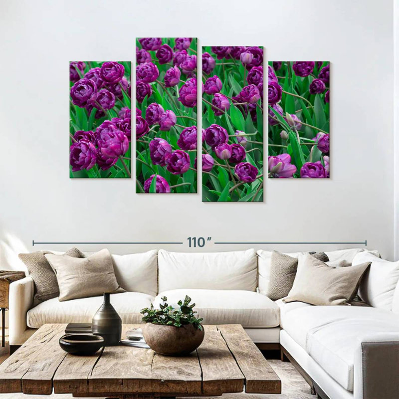 Tulipes violettes Alvord, H 54 po x l 84 po