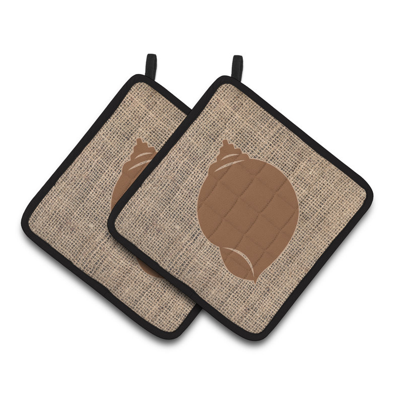 Caroline's Treasures Shells Polyester Potholder, Brown