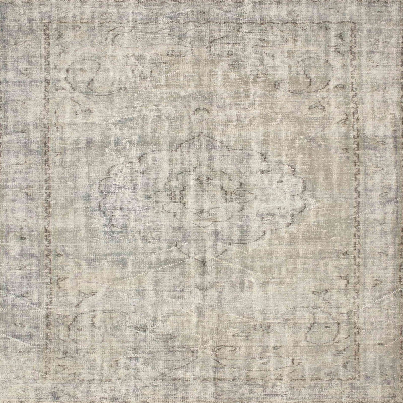 Tapis oriental gris et beige, Carré 6 pi