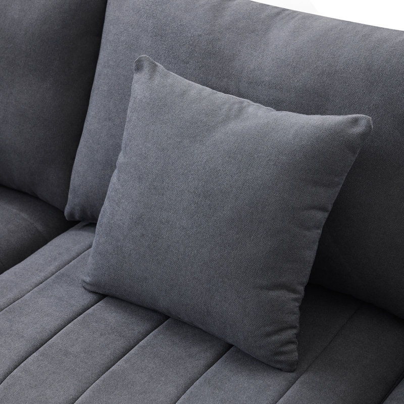 Canapé modulaire Emmilee, Coton / lin gris foncé